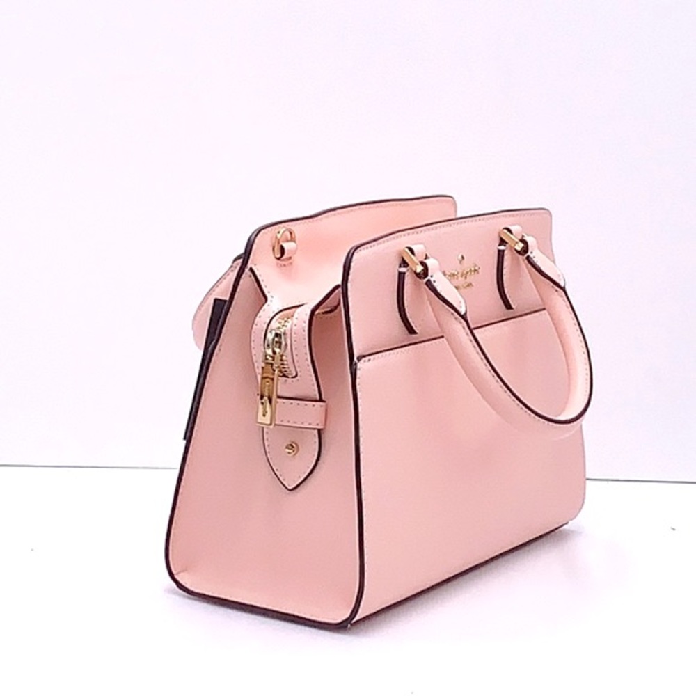 Madison Saffiano Leather Small Satchel Conch Pink COLOR - Picture 3 of 13